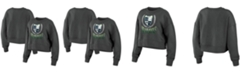 WEAR by Erin Andrews Women's Charcoal Seattle Seahawks Fleece Cropped Pullover Sweatshirt